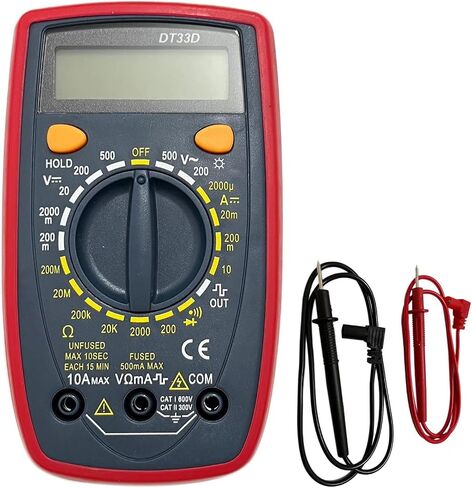 MultiMeter الرقمي ، AC/DC ، التيار ، الجهد ، المقاومة العداد/اختبار الرقمية مع اختبار OHM VOLT AMP & DIODE ، للمنزلات المنزلية ، الصمامات ، بطارية المركبات ، نظام الشحن ، دوائر السيارات in Saudi Arabia