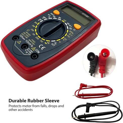 MultiMeter الرقمي ، AC/DC ، التيار ، الجهد ، المقاومة العداد/اختبار الرقمية مع اختبار OHM VOLT AMP & DIODE ، للمنزلات المنزلية ، الصمامات ، بطارية المركبات ، نظام الشحن ، دوائر السيارات in Saudi Arabia