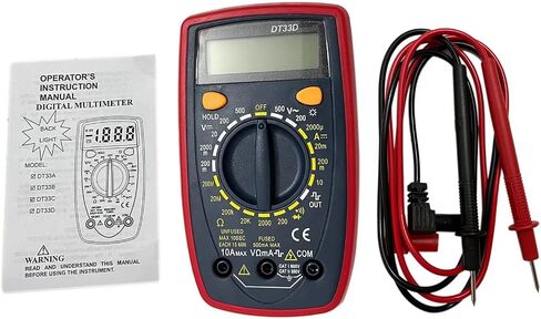 MultiMeter الرقمي ، AC/DC ، التيار ، الجهد ، المقاومة العداد/اختبار الرقمية مع اختبار OHM VOLT AMP & DIODE ، للمنزلات المنزلية ، الصمامات ، بطارية المركبات ، نظام الشحن ، دوائر السيارات in Saudi Arabia
