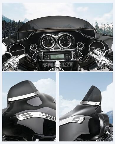 Benllari 5 "الزجاج الأمامي الأسود يناسب هارلي 1996-2013 Davidson Touring Street Glide Electra Glide Ultra Classic Flhtk flhti flhtcu tri glide flhtcutg in Kuwait