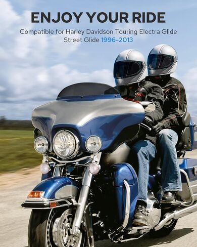 Benllari 5 "الزجاج الأمامي الأسود يناسب هارلي 1996-2013 Davidson Touring Street Glide Electra Glide Ultra Classic Flhtk flhti flhtcu tri glide flhtcutg in Kuwait