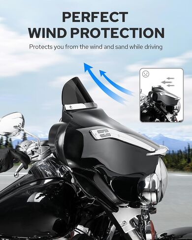 Benllari 5 "الزجاج الأمامي الأسود يناسب هارلي 1996-2013 Davidson Touring Street Glide Electra Glide Ultra Classic Flhtk flhti flhtcu tri glide flhtcutg in Kuwait