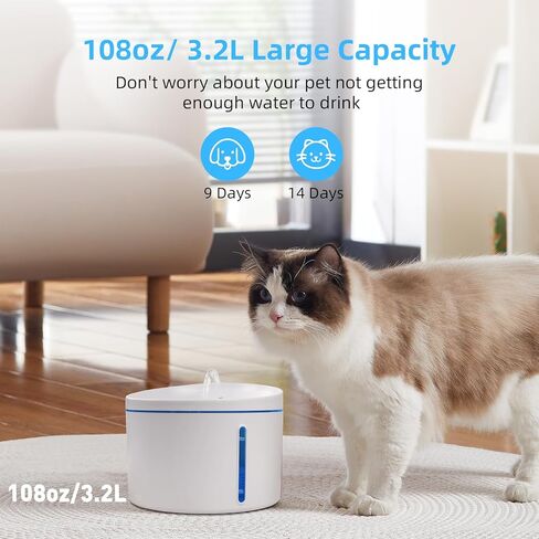 DOGNESS Pet Water Fountain 1L Filter, Healthy and Hygienic Drinking Fountain Super Quiet Flower Automatic Electric Water Bowl for Dogs, Cats, Birds (1L Filters - 6 Pieces) in Kuwait