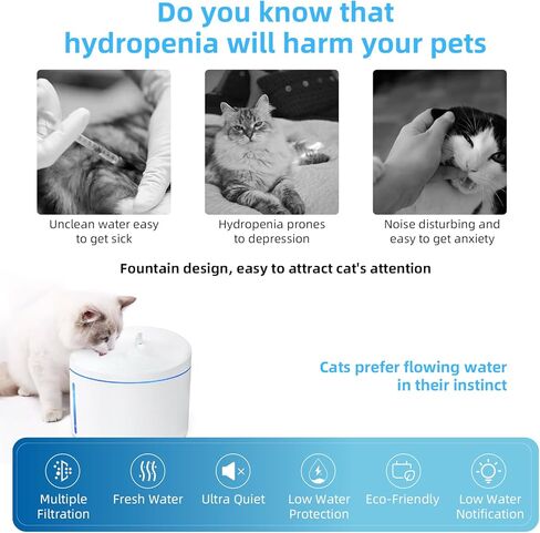 DOGNESS Pet Water Fountain 1L Filter, Healthy and Hygienic Drinking Fountain Super Quiet Flower Automatic Electric Water Bowl for Dogs, Cats, Birds (1L Filters - 6 Pieces) in Kuwait