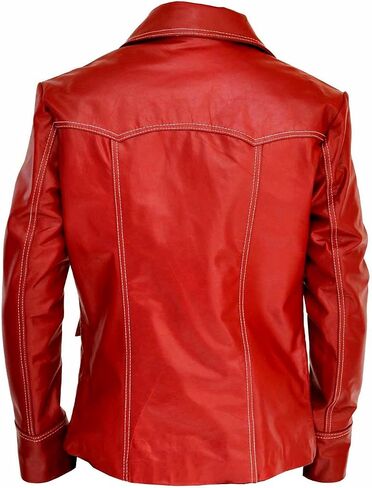 Vearfit Men's Fight Club Movie Black and Red Real Real Leather Screeta in Kuwait