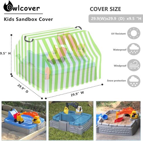 Owlcover Kids Sandbox Cover for Little Tikes Dirt Diggers Excavator Sandbox,Waterproof, Anti-UV Outdoor Toys Sandbox Cover,Cover Only in Saudi Arabia