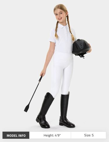 FitsT4 Sports Girls Equestrian Shirt Short Sleeve Horse Riding Polo Shirts Button up Horseback Show Shirt in Kuwait