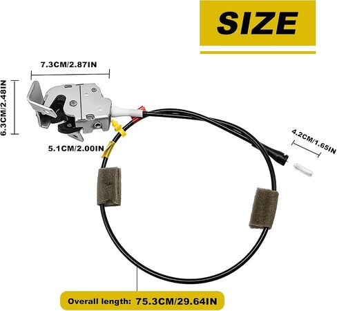 Rear Right Passenger Side Upper Door Latch & Cable Assembly Replacement for 1997-2004 Ford F-150 Heritage/F-250 Extended Cab - Compatible with 6L3Z-18264A26-A, 18264A26 in Saudi Arabia