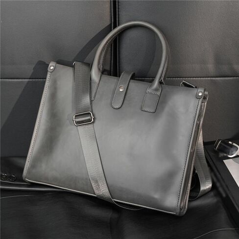 Men's Leather retro Business Briefcase Handbag Single Shoulder Crossbody Bag Office Bag in Saudi Arabia