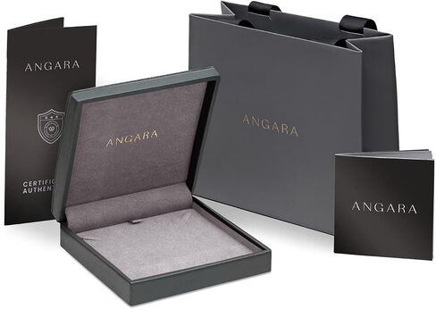 Angara Sterling Silver Emerald Diamond Teardrop Pendant with 18" Chain (6x4mm Pear shape 0.35 cttw. Emerald) in Kuwait