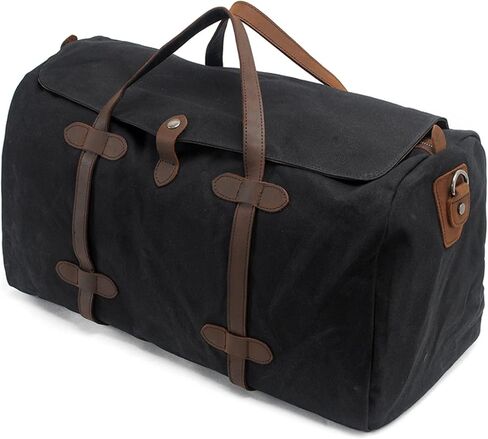 Retro Oil Wax Waterproof Canvas Bag Travel Bag Luggage Bag Large Capacity Weekend Bag Men's Zipper Hand Luggage Bag(Light Color) in Saudi Arabia