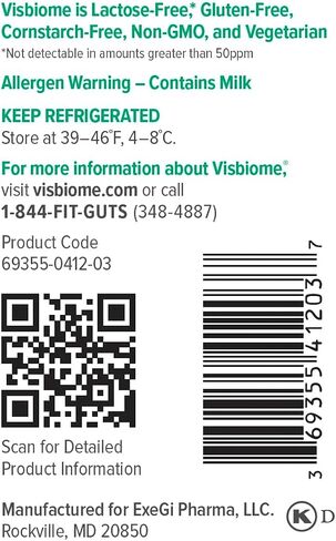 Visbiome® GI Care - بروبيوتيك عالي الفاعلية - 112.5 مليار CFU البروبيوتيك المباشر ، صياغة De Simone الأصلية ، المصنوعة في الولايات المتحدة الأمريكية ، 60 كبسولة. in Kuwait