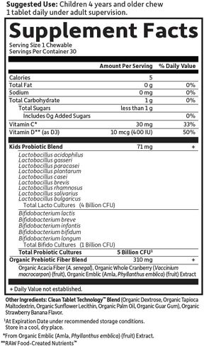 Garden of Life-Dr. Formulated Probiotics Organic Kids-Strawberry Banana-Acidophilus and Probiotic Promotes Immune System,Digestive Health-Gluten,Dairy,Soy-Free,No Sugar Added-Chewables (30 Count) in Saudi Arabia