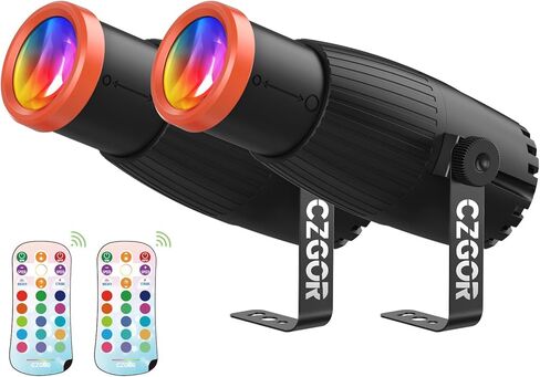 ضوء Pinspot، مصباح كرة ديسكو بتركيز يدوي Czgor، 18 وات RGBW 4 في 1 LED ضوء كرة ديسكو 16 لونًا مع جهاز تحكم عن بعد، إضاءة مسرح ساطعة لمرآة الكرة DJ Disco Party Club Bar Wedding in Saudi Arabia