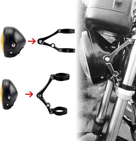 حامل دراجة نارية Mount Bracket Mount Clamp 39-41mm شوكة حامل أنبوب مناسبة لـ Harley Sportster XL Road Glide Softail Dyna Chopper Bobber Universal (Black) in Saudi Arabia