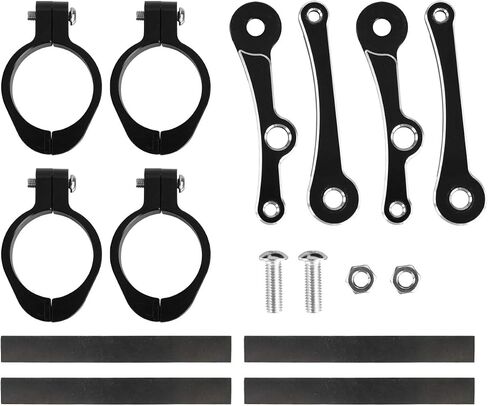 حامل دراجة نارية Mount Bracket Mount Clamp 39-41mm شوكة حامل أنبوب مناسبة لـ Harley Sportster XL Road Glide Softail Dyna Chopper Bobber Universal (Black) in Saudi Arabia
