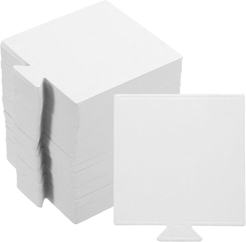 uxcell 200pcs Mini Cake Boards, Mousse Cake Cardboards Square Cake Bases Plates Cupcake Dessert Displays Base Tray for Cupcakes, Cakes, Pastries, Dessert Base - Grease Proof (White) in Saudi Arabia