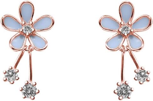 SLUYNZ Solid 925 Sterling Silver Pretty Flowers Earrings Studs for Women Teens Elegant CZ Flowers Studs Earrings in Saudi Arabia