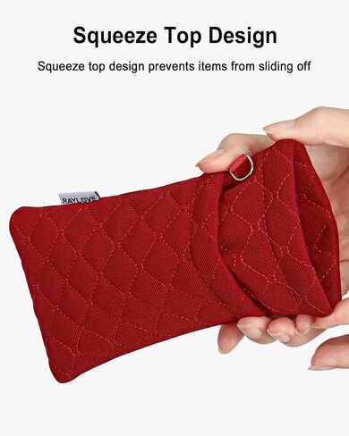 RayLove Double Glasses Case Soft Eyeglass Cases with Cleaning Cloth Squeeze Top Sunglasses Case Glasses Pouch for Women Men in Saudi Arabia