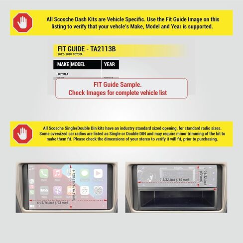 Scosche TA2113B Compatible with 2012-14 Toyota Yaris ISO Double DIN & DIN+Pocket Dash Kit Black in Saudi Arabia