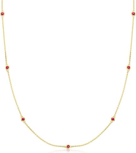 RS نقية من قبل روس سايمونز 0.30 CT. T.W. قلادة محطة روبي في الذهب الأصفر 14kt in Saudi Arabia