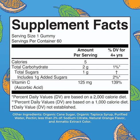 MaryRuth Organics Vegan Vitamin C Gummies | 2 Month Supply | Immune Support Supplement for Adults & Kids | Chewable Vitamin C Gummy Vitamins | Non-GMO | Pectin Based | 60 Count in Saudi Arabia