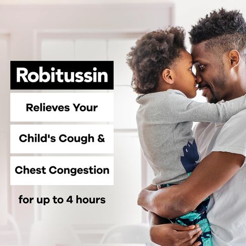 Robitussin Cough and Chest Congestion DM, Children's Cough Medicine, Grape Flavor - 4 Fl Oz x 3 in Kuwait