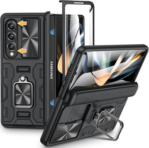 حافظة VEGO لهاتف Samsung Z Fold 5، حافظة Galaxy Z Fold 5 مع غطاء كاميرا منزلق وواقي شاشة مدمج 360 درجة حافظة حماية من السقوط لهاتف Samsung Galaxy Z Fold 5 5G 2023 - أسود in Kuwait