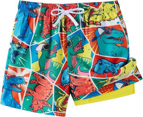 UMELOK Boys Swim Trunks with Compression Liner Toddler Bathing Suit in Kuwait