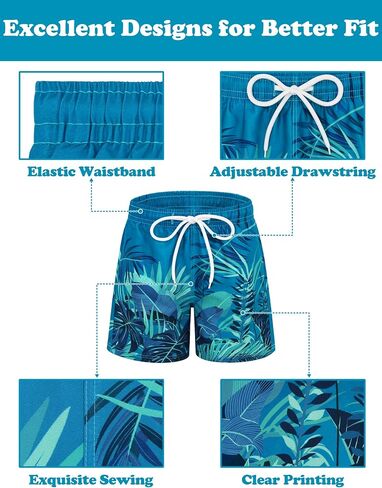 Sarfel Boys Swim Trunks with Compression Liner Kids Bathing Suits Boys Board Shorts Quick Dry Teen Swim Trunks Boy Swimsuit in Saudi Arabia