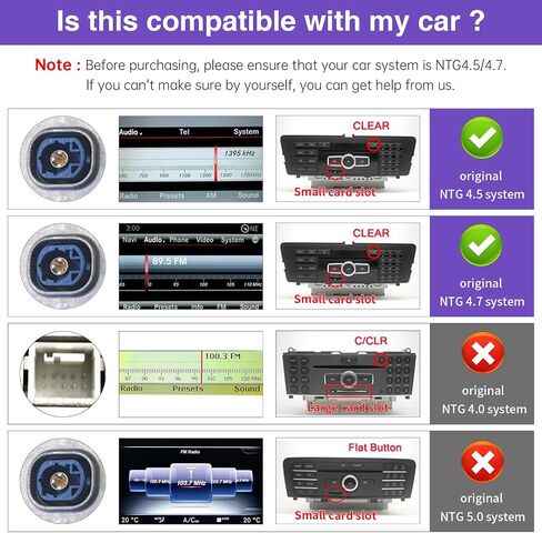 NINETOM 2025 تم ترقيته 12.3 "شاشة اللمسات الشاشة اللاسلكية Ultra-Narrow Carplay Android Auto متوافق مع Mercedes-Benz GLA/CLA/A -Lass C117/X117/X156 (2013-2015) ، لنظام NTG 4.5/4.7 in Saudi Arabia