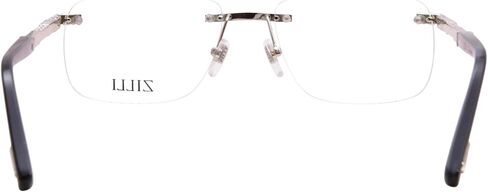 ZI60067 C02 Eyeglasses Men's Shiny Silver Rimless Rectangle Shape 58mm in Saudi Arabia