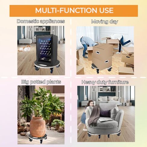 Furniture Dolly Furniture Movers Equilateral Tri-Dolly Wood Platform Dolly 4 Pack, 300 lbs Load Capacity Per Set Heavy Duty Wood Furniture Dolly, Multifunctional Movers Carrier with 3 Wheels in Saudi Arabia