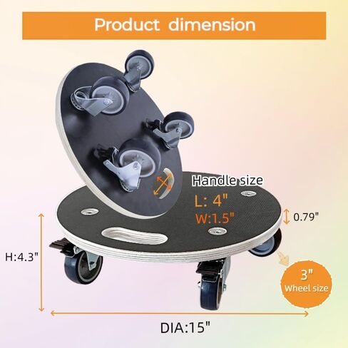 Furniture Dolly Furniture Movers Equilateral Tri-Dolly Wood Platform Dolly 4 Pack, 300 lbs Load Capacity Per Set Heavy Duty Wood Furniture Dolly, Multifunctional Movers Carrier with 3 Wheels in Saudi Arabia