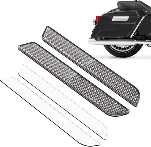 يغطي Amazicha Red Reflectors Alatch Frucks Saddlebags الرؤية المتوافقة مع Harley Davidson Touring Road King Street Electra Road Glide 1993-2013 (Red) in Saudi Arabia