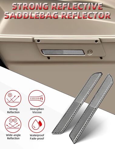 يغطي Amazicha Red Reflectors Alatch Frucks Saddlebags الرؤية المتوافقة مع Harley Davidson Touring Road King Street Electra Road Glide 1993-2013 (Red) in Saudi Arabia