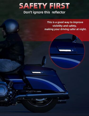 يغطي Amazicha Red Reflectors Alatch Frucks Saddlebags الرؤية المتوافقة مع Harley Davidson Touring Road King Street Electra Road Glide 1993-2013 (Red) in Saudi Arabia