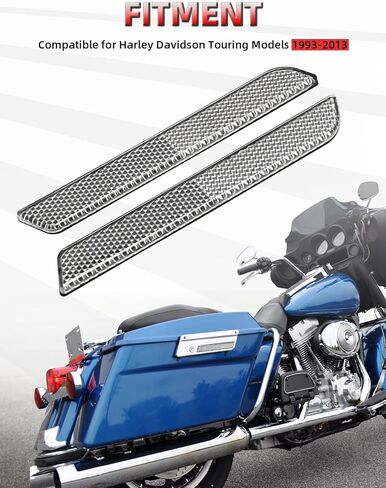 يغطي Amazicha Red Reflectors Alatch Frucks Saddlebags الرؤية المتوافقة مع Harley Davidson Touring Road King Street Electra Road Glide 1993-2013 (Red) in Saudi Arabia