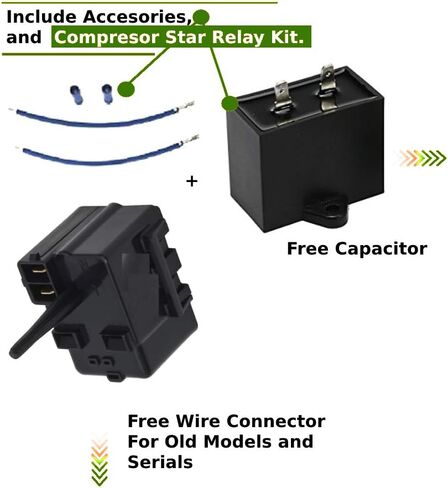 GLOB PRO SOLUTIONS 218721101 Compressor relay kit black Refrigerator Replacement for and compatible with Frigidaire Kenmore 218721101 Heavy DUTY in Saudi Arabia