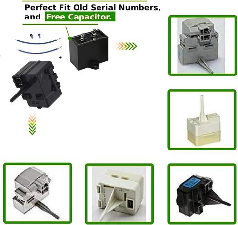 GLOB PRO SOLUTIONS 218721101 Compressor relay kit black Refrigerator Replacement for and compatible with Frigidaire Kenmore 218721101 Heavy DUTY in Saudi Arabia