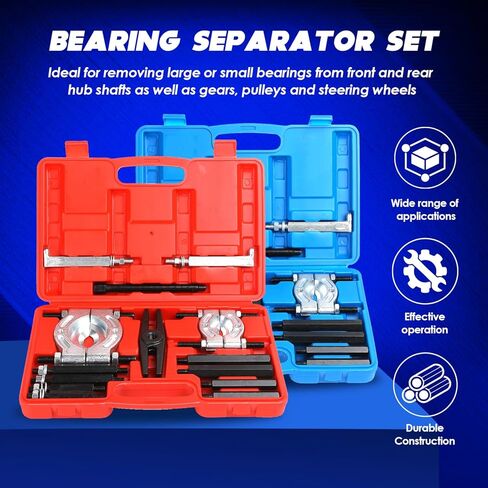 14PCS Bearing Puller Set , Bearing Separator Puller, 5 Ton Capacity Bearing Separator Wheel Hub Axle Puller Set Pinion Wheel Bearing Removal Kit, 2" and 3" Jaws, Wheel Hub Axle Puller Set (red) in Kuwait