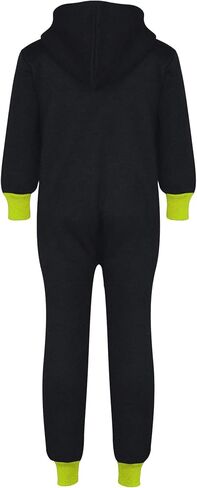 Kids Girls Boys A2Z Onesie One Piece Contrast Fleece Hoodie All In One Jumpsuit Easy-care Comfortable For Children Age 2-13 in Saudi Arabia