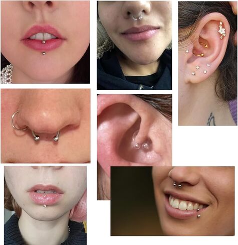 Clear&Gold Septum Rings 16g 18g Septum Nose Rings for Women Men Horseshoe Gold Septum Ring Kit for Sport Work Clear Piercing Jewelry 12pcs in Saudi Arabia