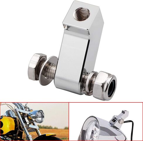 Chrome Headlight Lamp Mount Bracket Universal Motorcycle Motorbike Headlight Mounting Block for Harley Sportster Touring Choppers Cafe Racer in Saudi Arabia