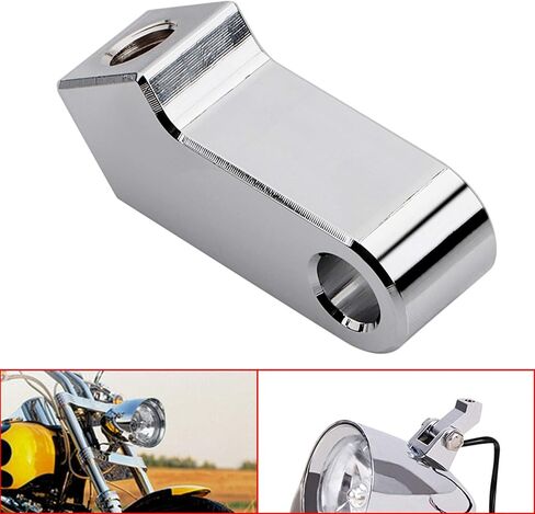 Chrome Headlight Lamp Mount Bracket Universal Motorcycle Motorbike Headlight Mounting Block for Harley Sportster Touring Choppers Cafe Racer in Saudi Arabia
