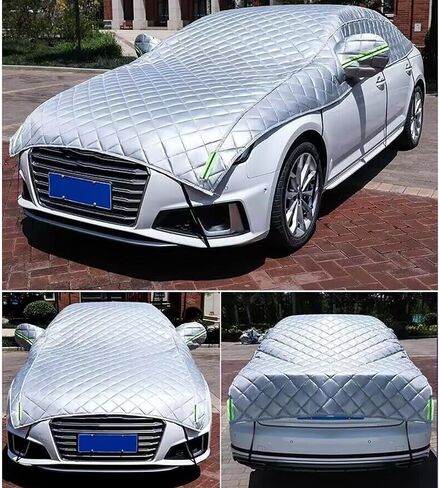 Car Cover Against Hail, Windshield Hail Protector Car Cover, Thicken Hail Cover for SUV, Hail Blanket,Dustproof Snowproof for Sedan and Hatchback (Silver,Sedan) in Saudi Arabia