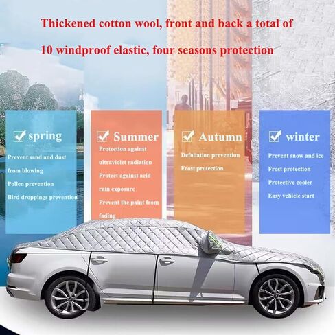 Car Cover Against Hail, Windshield Hail Protector Car Cover, Thicken Hail Cover for SUV, Hail Blanket,Dustproof Snowproof for Sedan and Hatchback (Silver,Sedan) in Saudi Arabia