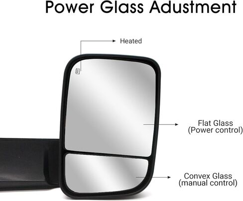 NEYASU Pair Towing Mirrors fit for 2009-2018 Dodge Ram 1500 2010-2018 Ram 2500 3500 Turn Signal Light Power Heated Puddle Lamp Temperature Sensor Manual Flip Up Tow Mirror Black Cap LH RH in Saudi Arabia