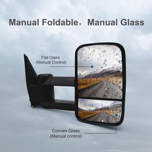 Towing Mirrors Fit For 1999-2006 Chevy Silverado 1500 2500 3500 GMC Sierra Yukon Tahoe Manual Adjust Manual FlipUp LH RH Tow Mirrors in Kuwait