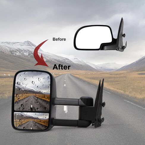 Towing Mirrors Fit For 1999-2006 Chevy Silverado 1500 2500 3500 GMC Sierra Yukon Tahoe Manual Adjust Manual FlipUp LH RH Tow Mirrors in Kuwait
